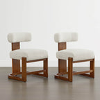 Troy Boucle Dining Chair With Solid Wood