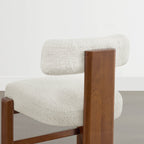 Troy Boucle Dining Chair With Solid Wood