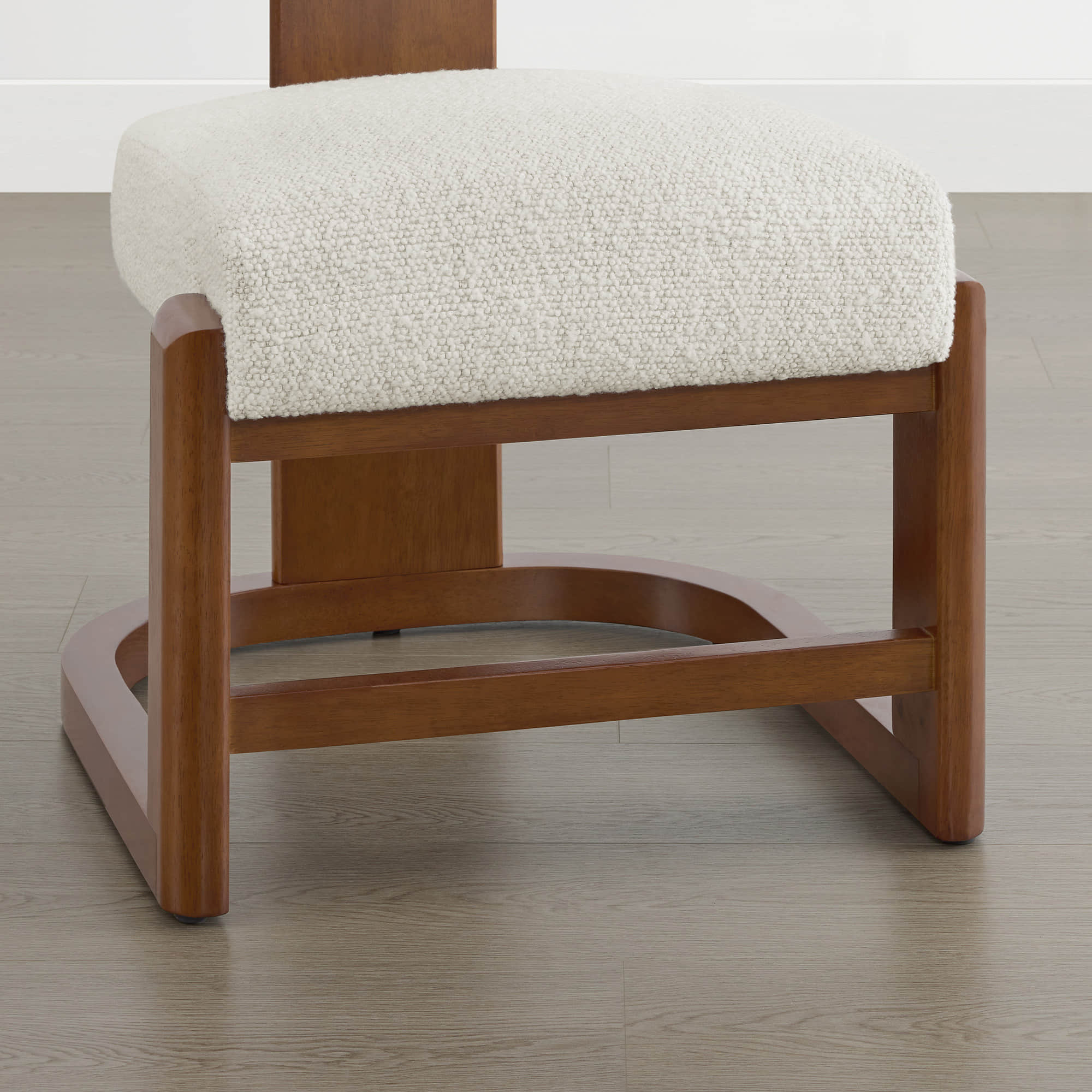 Troy Boucle Dining Chair With Solid Wood