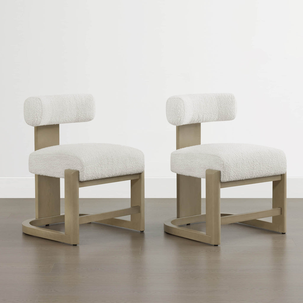 Troy Boucle Dining Chair With Solid Wood