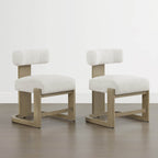 Troy Boucle Dining Chair With Solid Wood