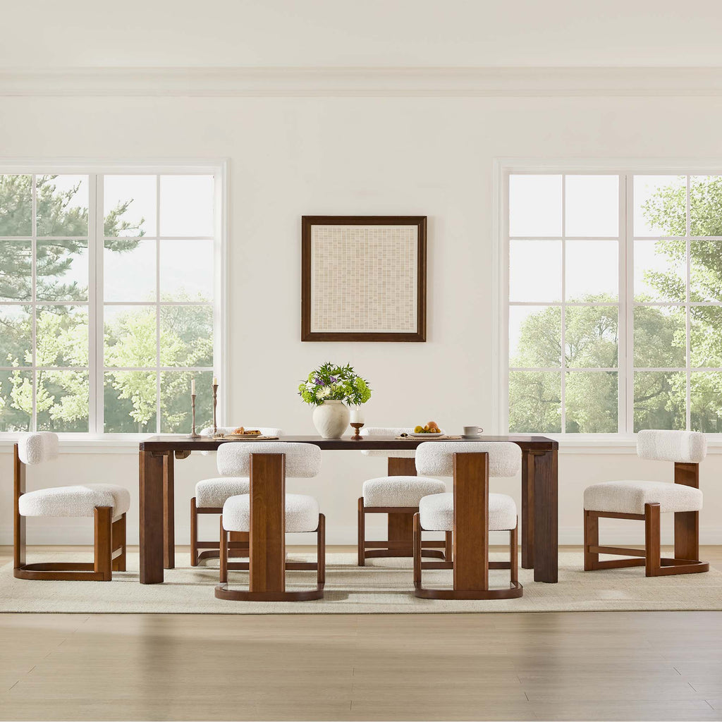 Troy Boucle Dining Chair With Solid Wood