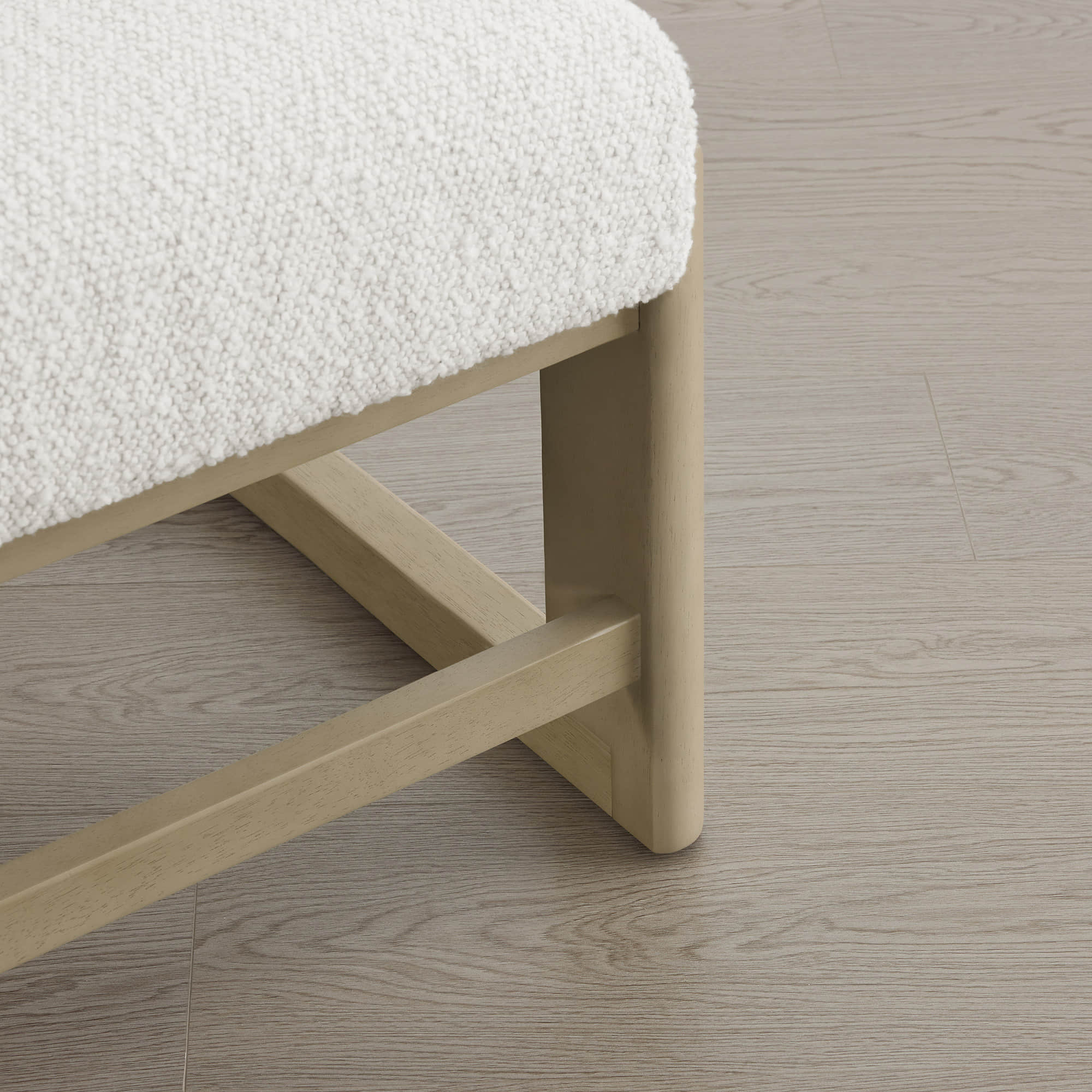 Troy Boucle Dining Chair With Solid Wood