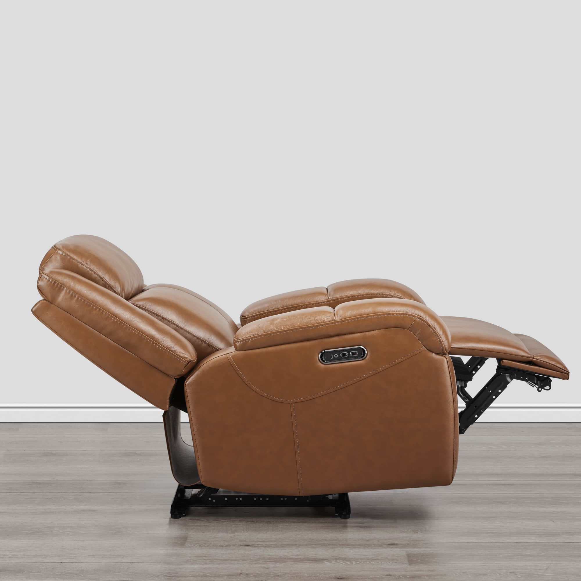 Isaac Genuine Leather Wall Hugger Power Recliner with Power Headrest