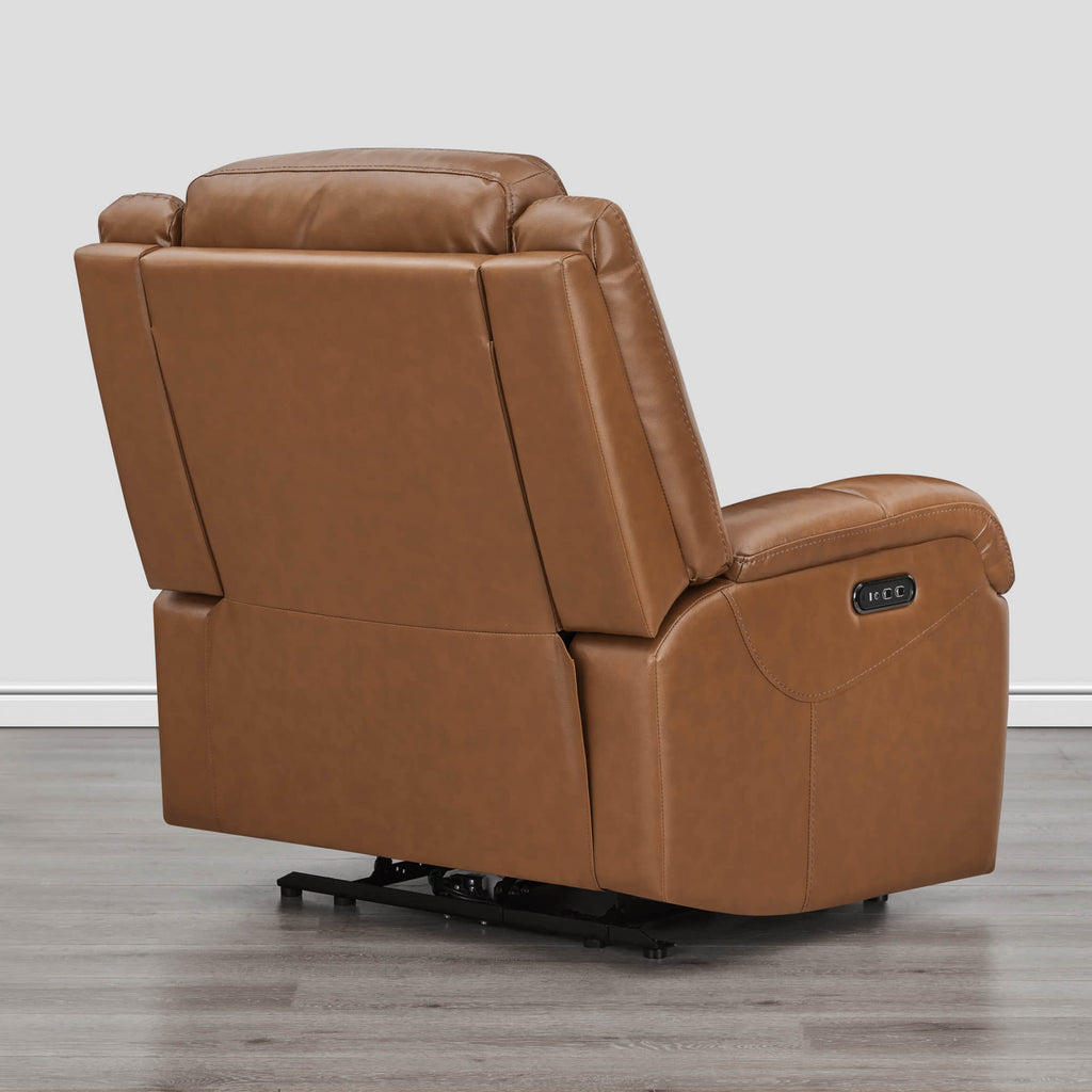 Isaac Genuine Leather Wall Hugger Power Recliner with Power Headrest