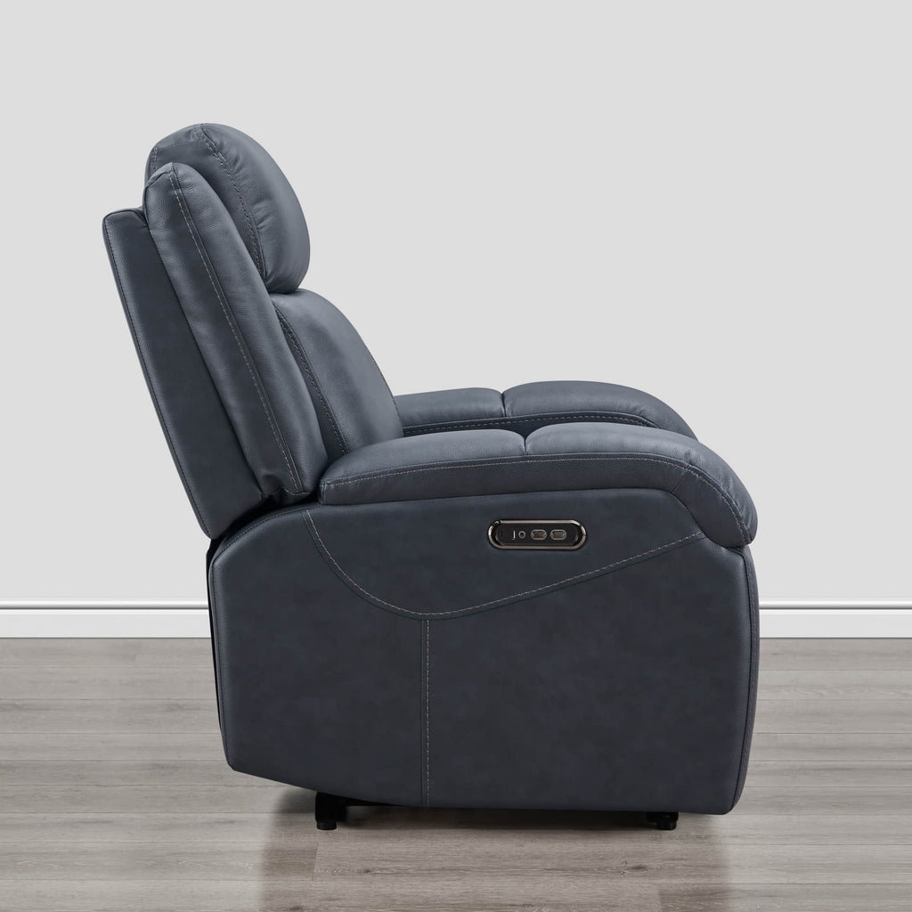 Isaac Genuine Leather Wall Hugger Power Recliner with Power Headrest