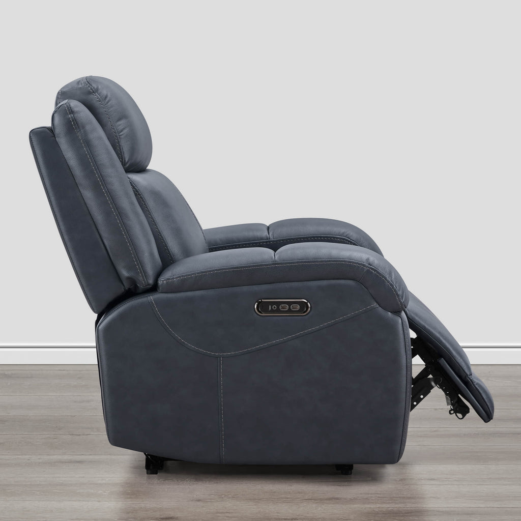 Isaac Genuine Leather Wall Hugger Power Recliner with Power Headrest