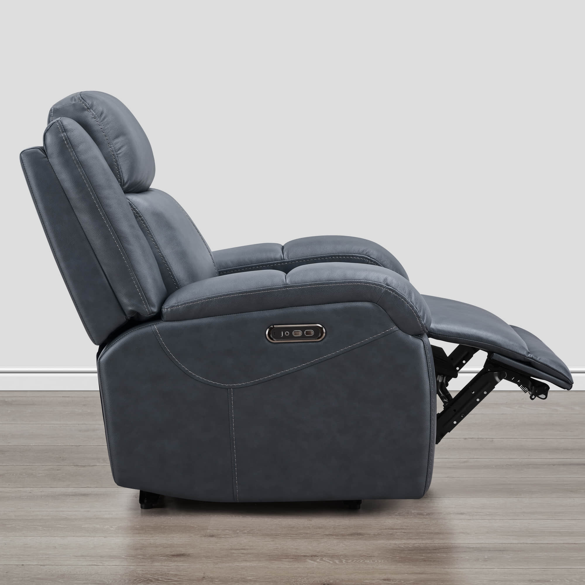 Isaac Genuine Leather Wall Hugger Power Recliner with Power Headrest