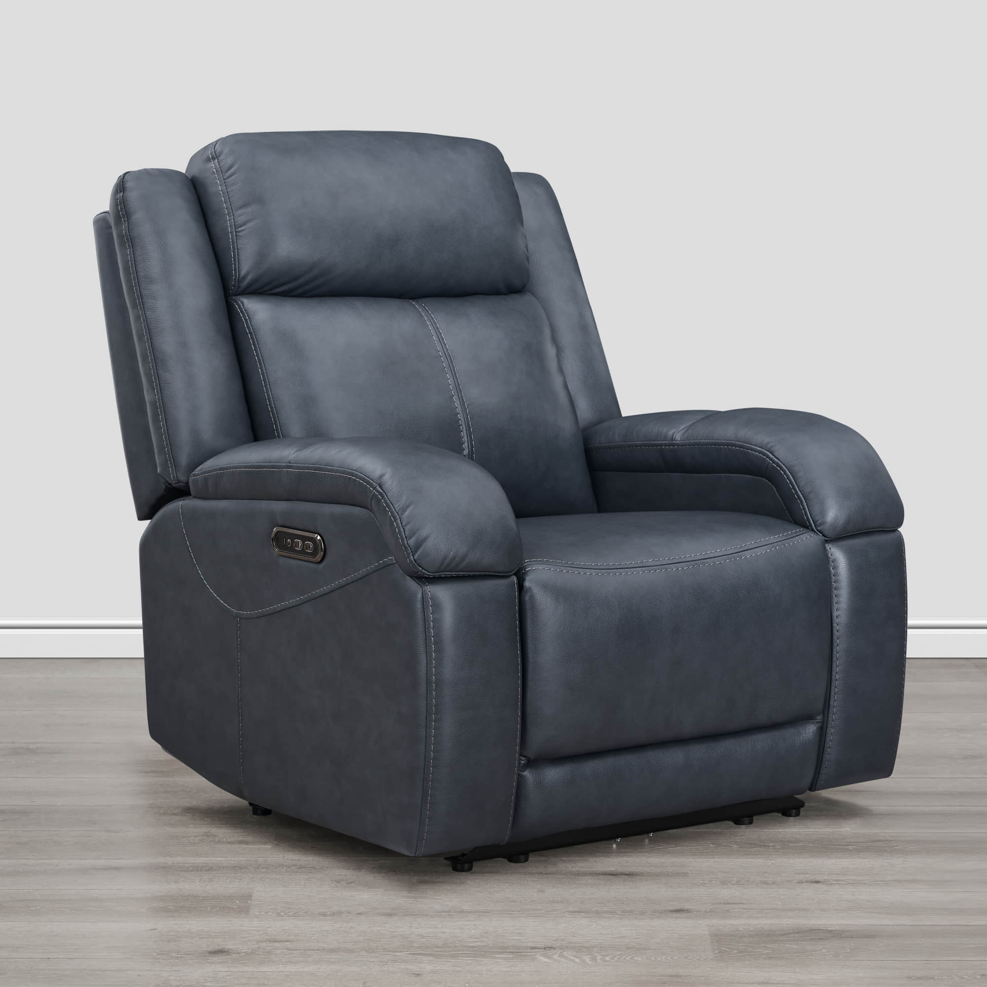 Isaac Genuine Leather Wall Hugger Power Recliner with Power Headrest