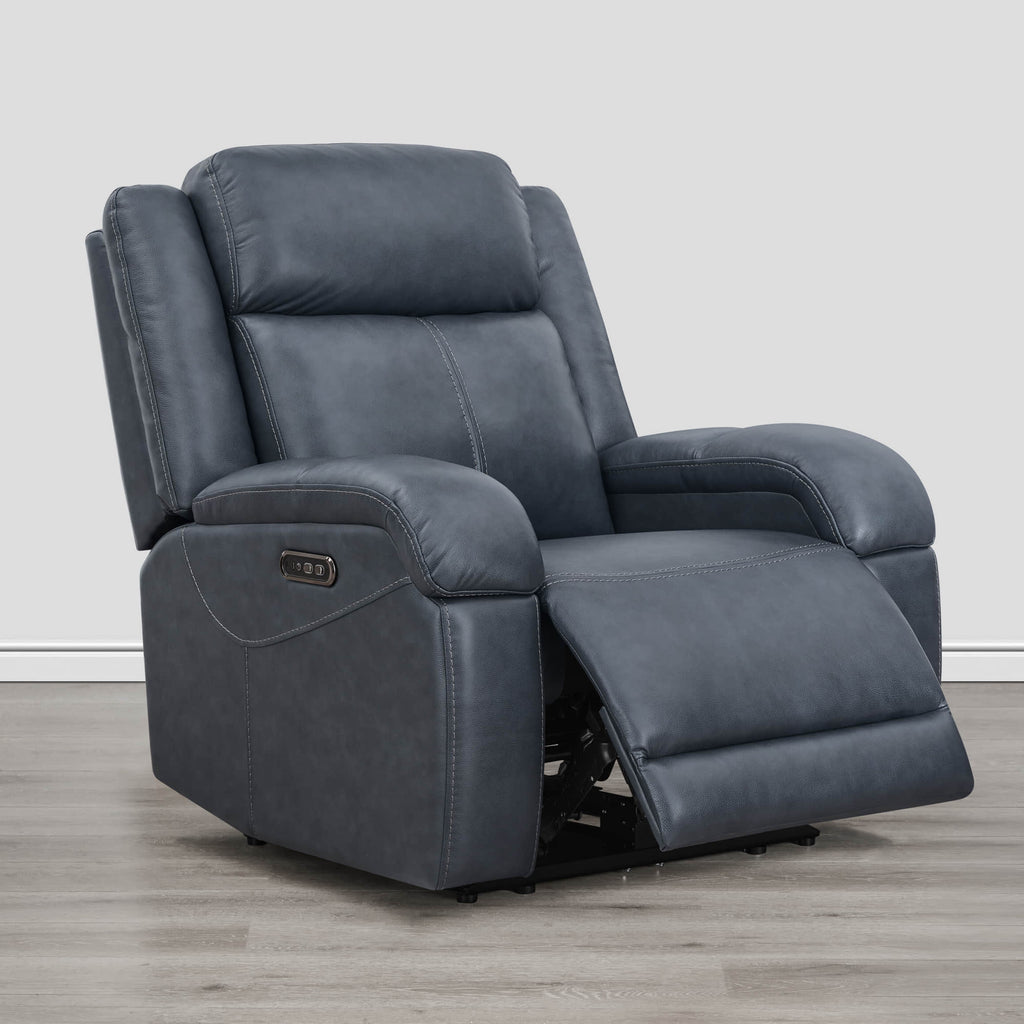 Isaac Genuine Leather Wall Hugger Power Recliner with Power Headrest