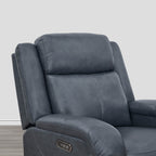 Isaac Genuine Leather Wall Hugger Power Recliner with Power Headrest