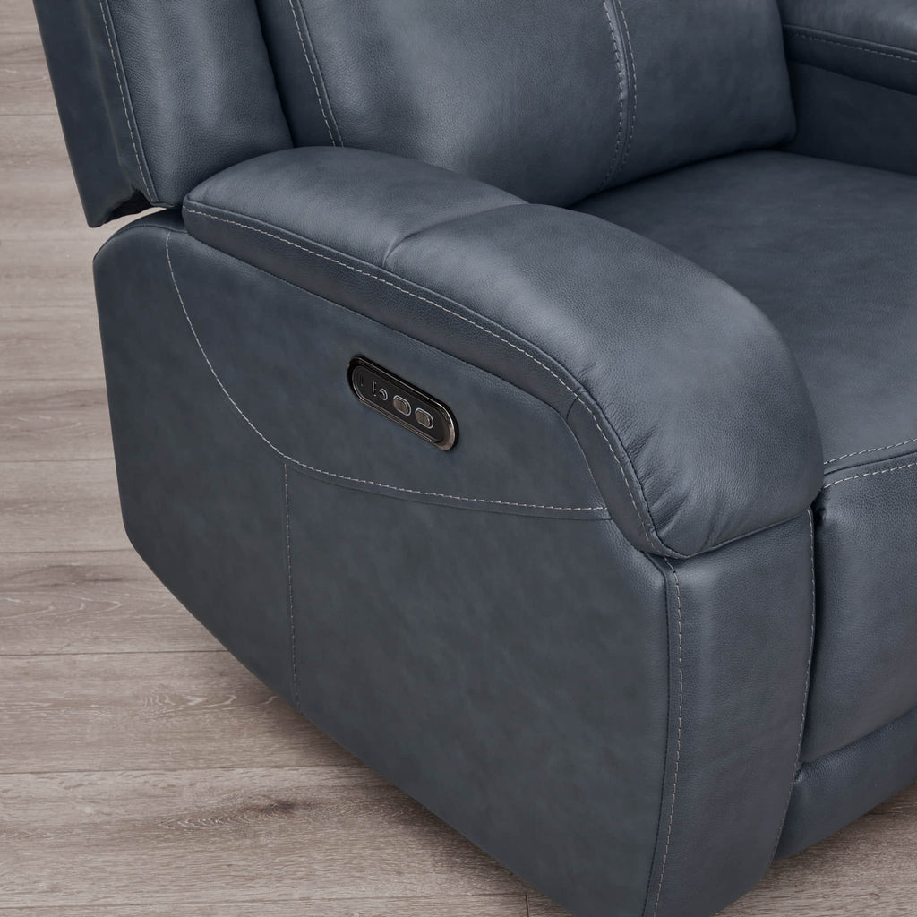 Isaac Genuine Leather Wall Hugger Power Recliner with Power Headrest