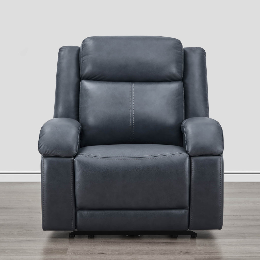Isaac Genuine Leather Wall Hugger Power Recliner with Power Headrest