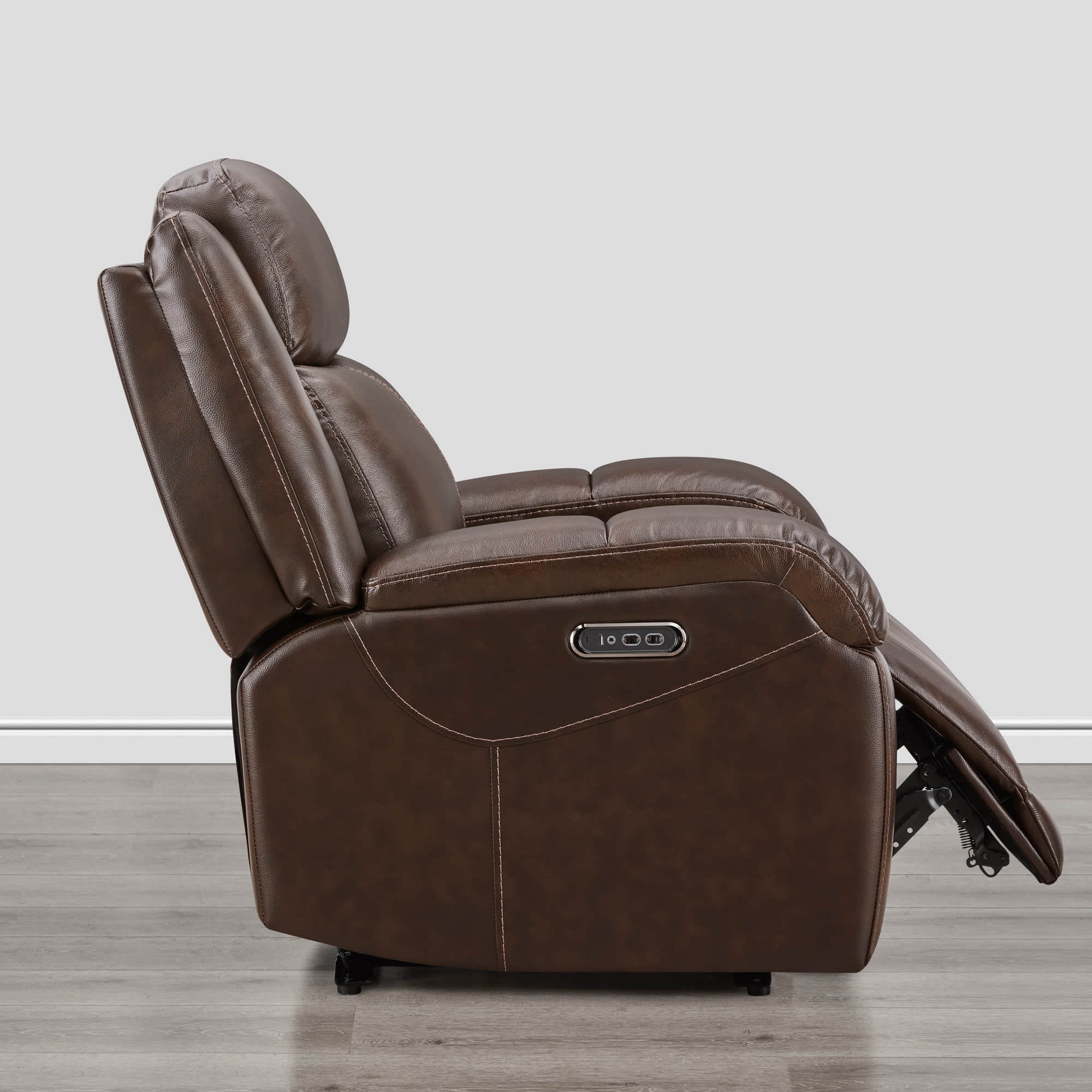 Isaac Genuine Leather Wall Hugger Power Recliner with Power Headrest