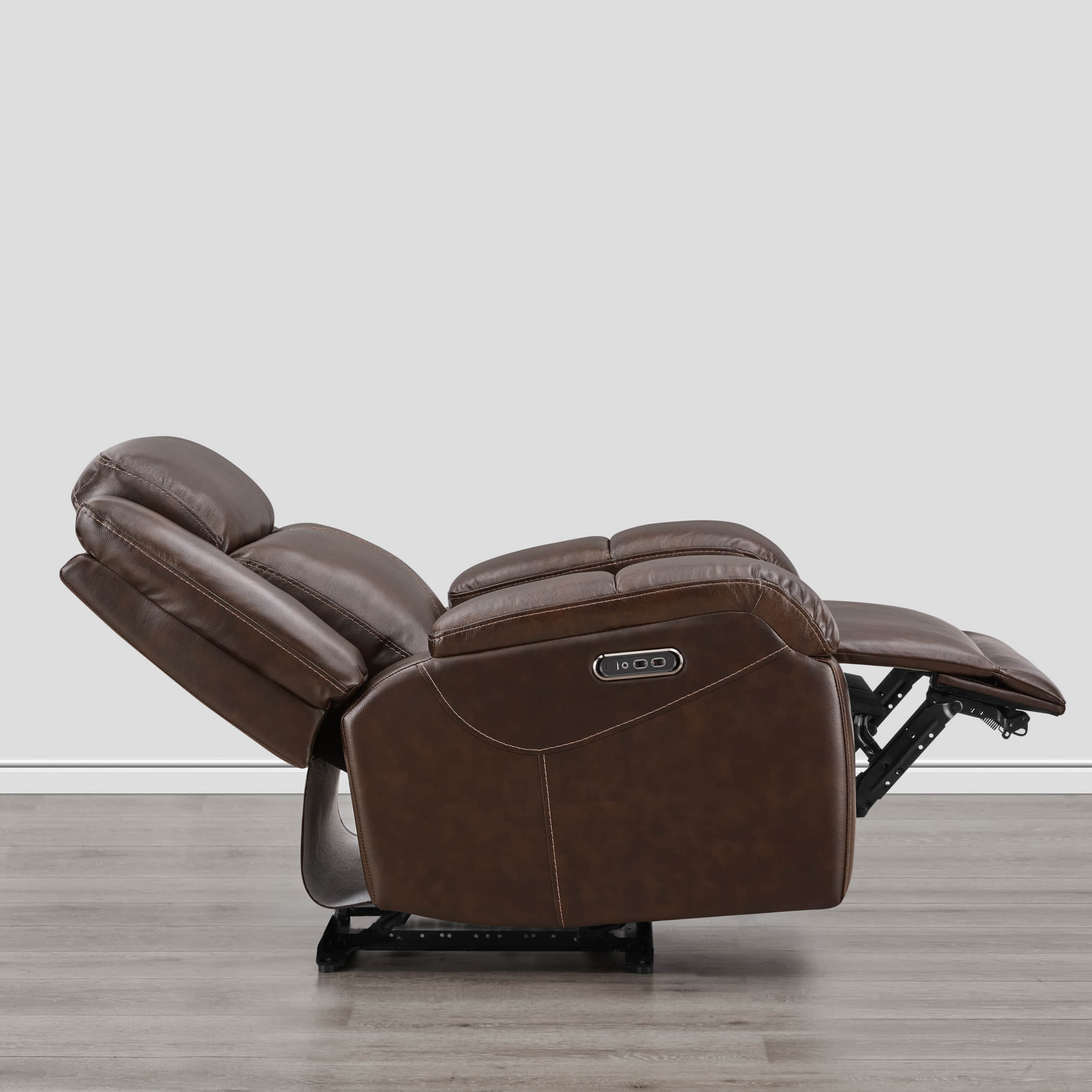 Isaac Genuine Leather Wall Hugger Power Recliner with Power Headrest