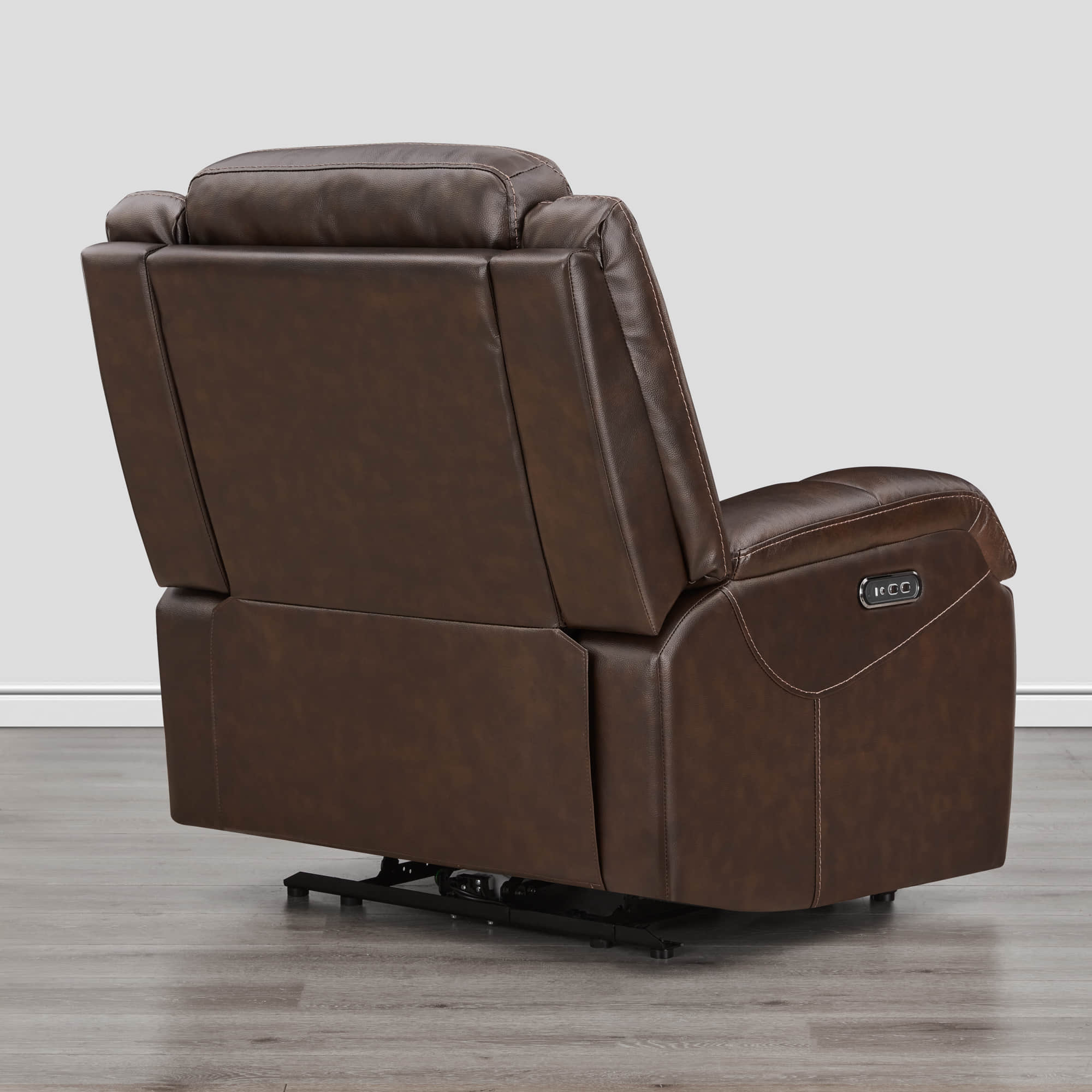 Isaac Genuine Leather Wall Hugger Power Recliner with Power Headrest