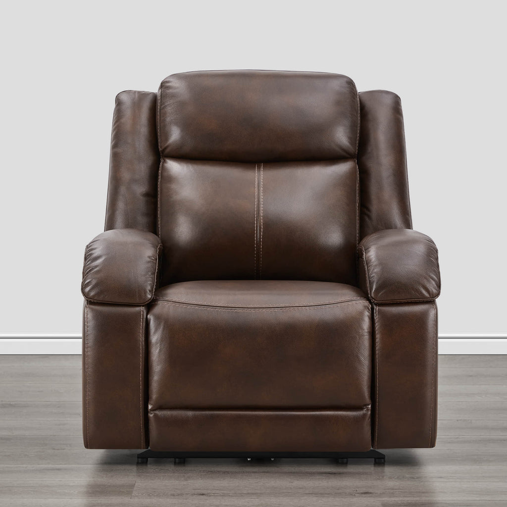 Isaac Genuine Leather Wall Hugger Power Recliner with Power Headrest