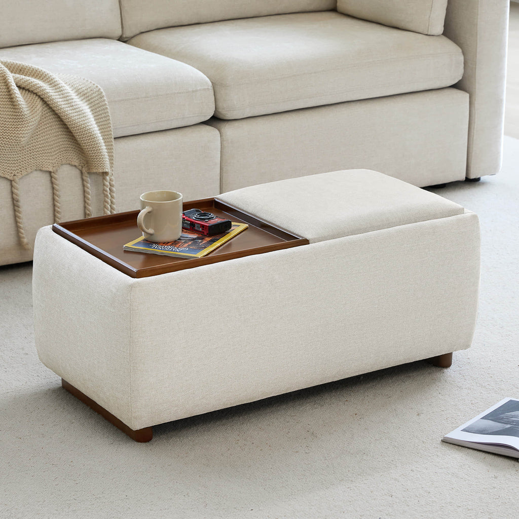 Vault Rectangle Storage Flip Ottoman