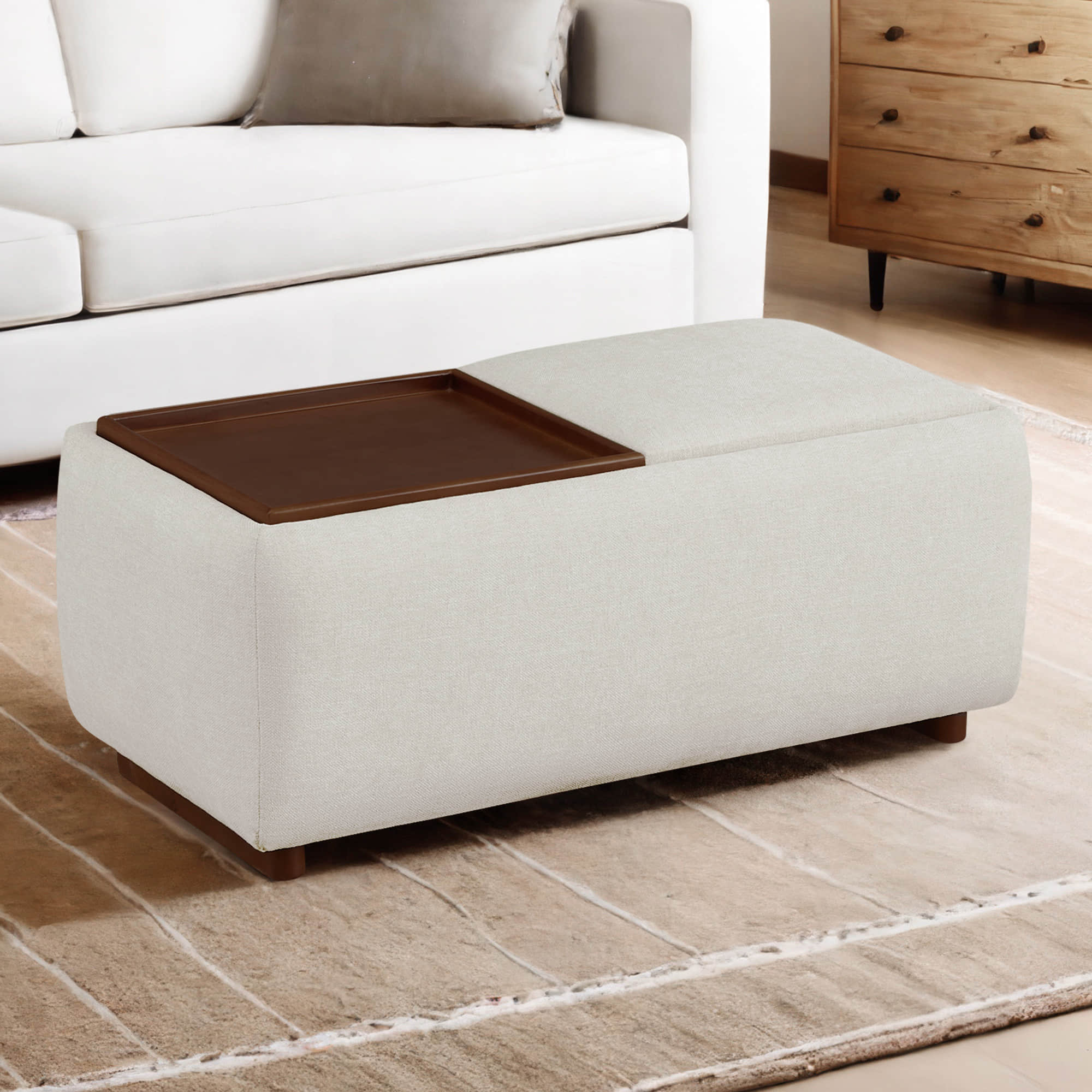 Vault Rectangle Storage Flip Ottoman