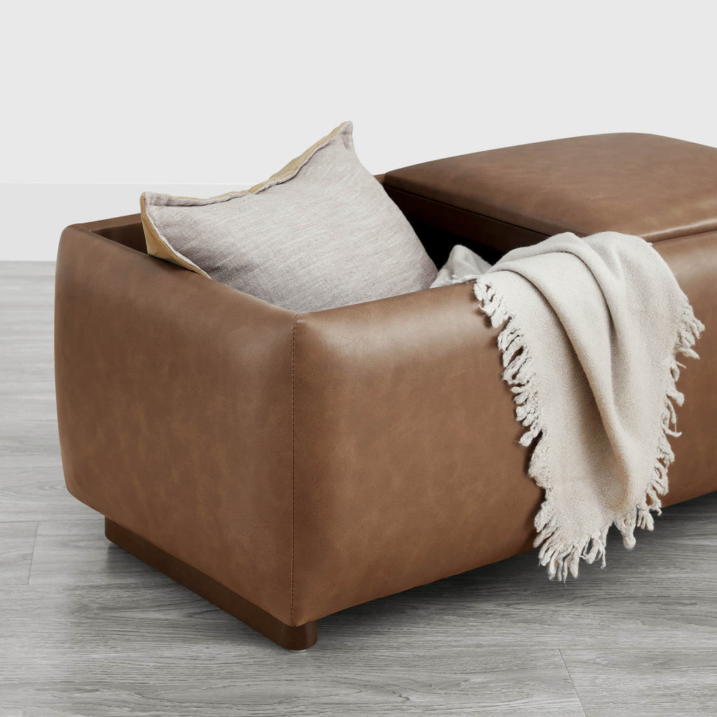 Vault Rectangle Storage Flip Ottoman