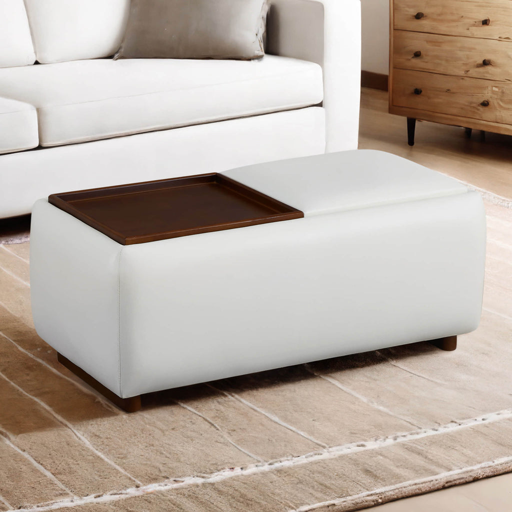Vault Rectangle Storage Flip Ottoman