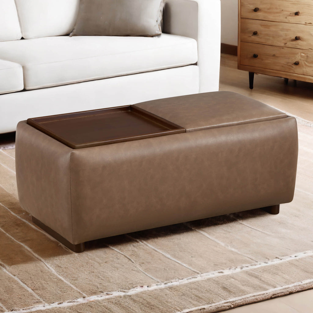 Vault Rectangle Storage Flip Ottoman