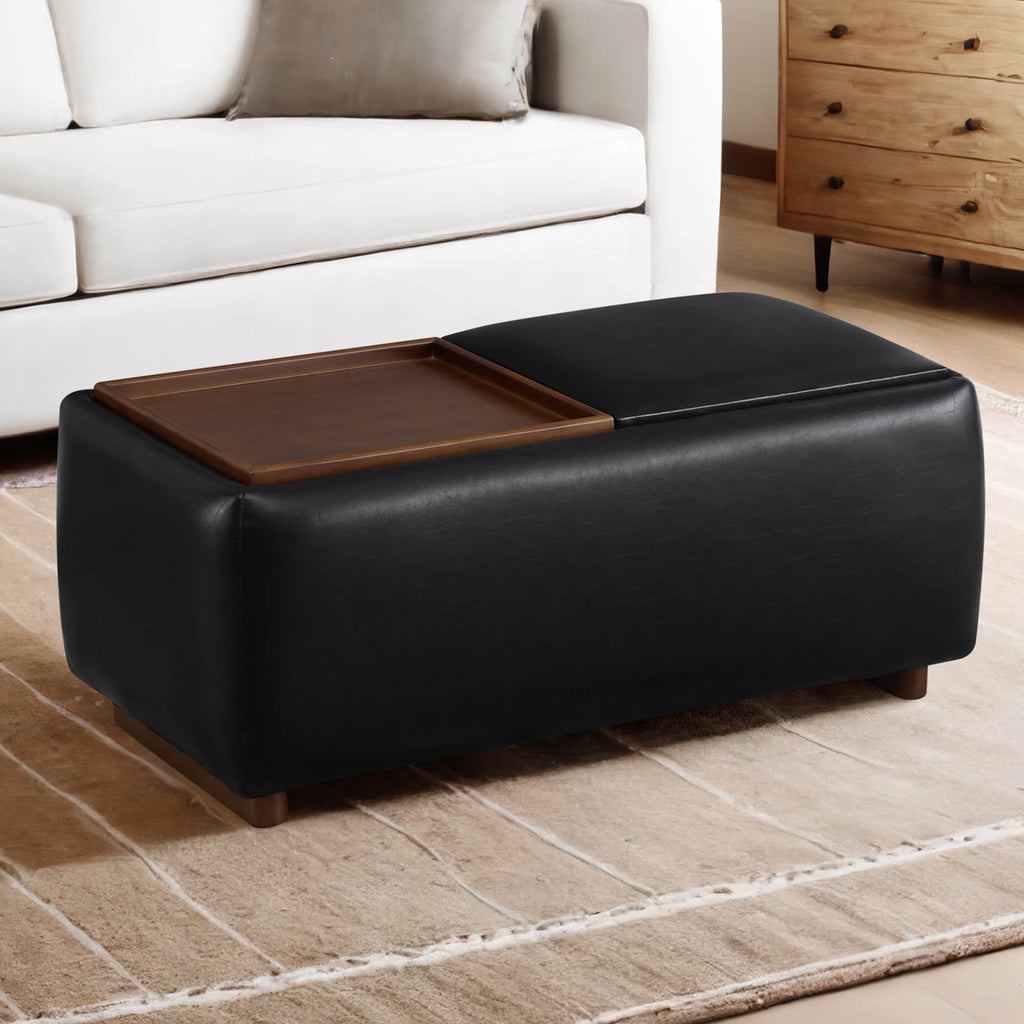 Vault Rectangle Storage Flip Ottoman