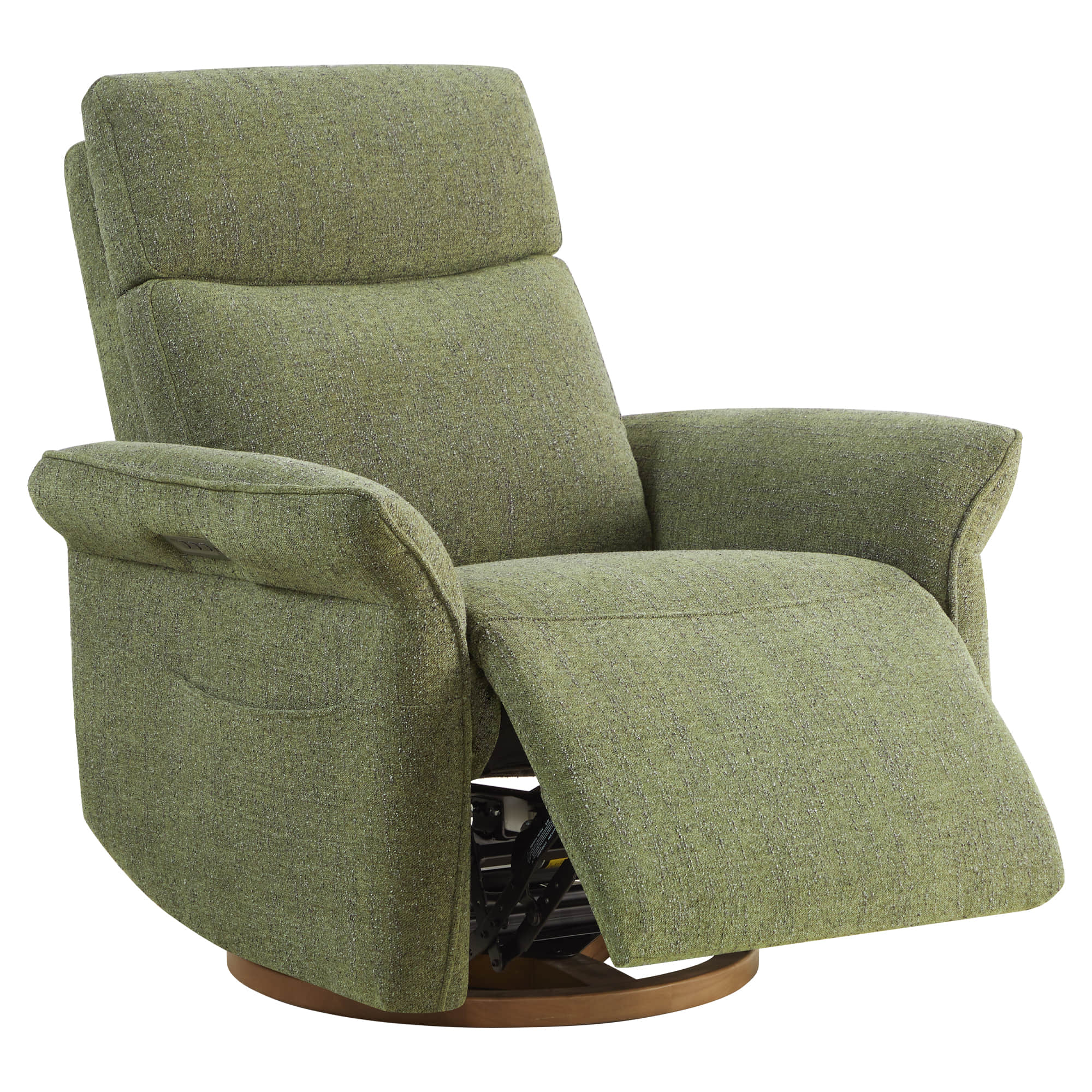 Vinca Modern Power Swivel Glider Recliner with Power Lumbar & Headrest