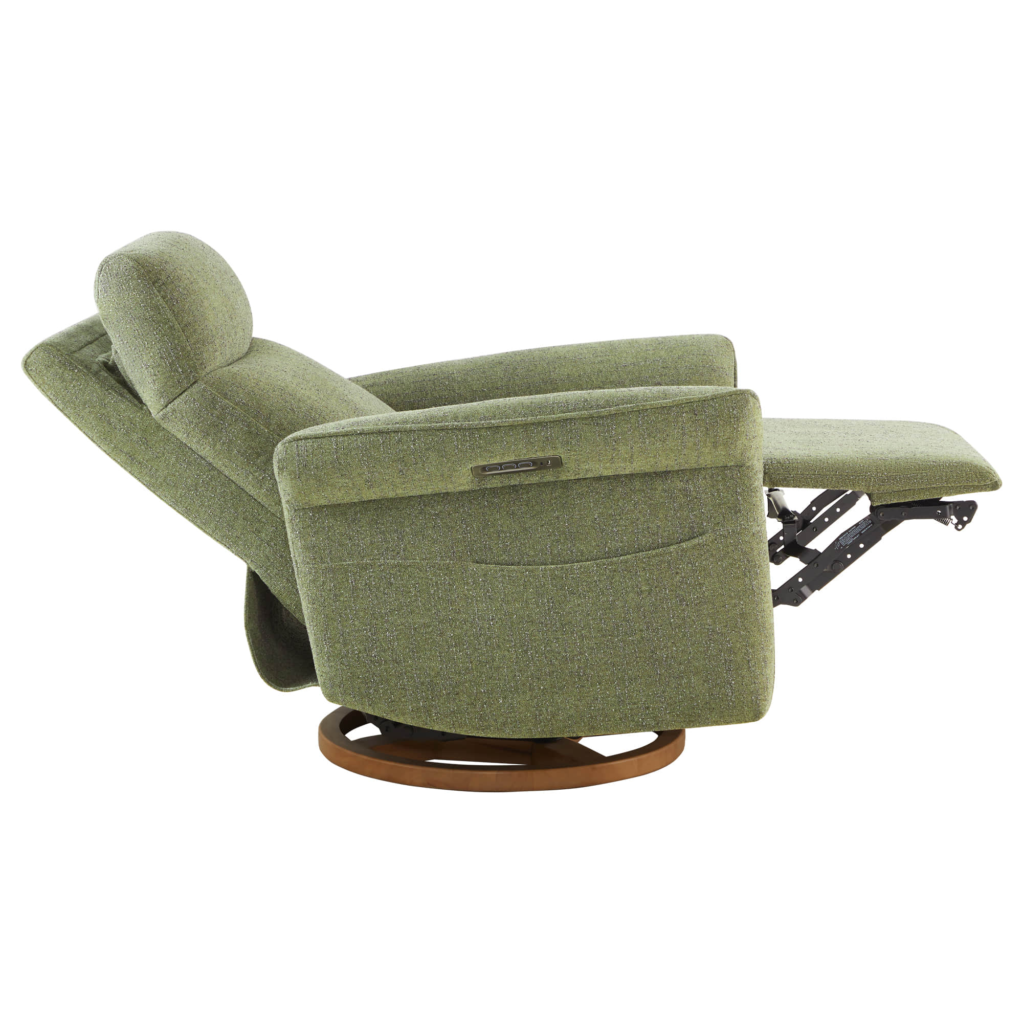 Vinca Modern Power Swivel Glider Recliner with Power Lumbar & Headrest