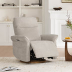 Vinca Modern Power Swivel Glider Recliner with Power Lumbar & Headrest