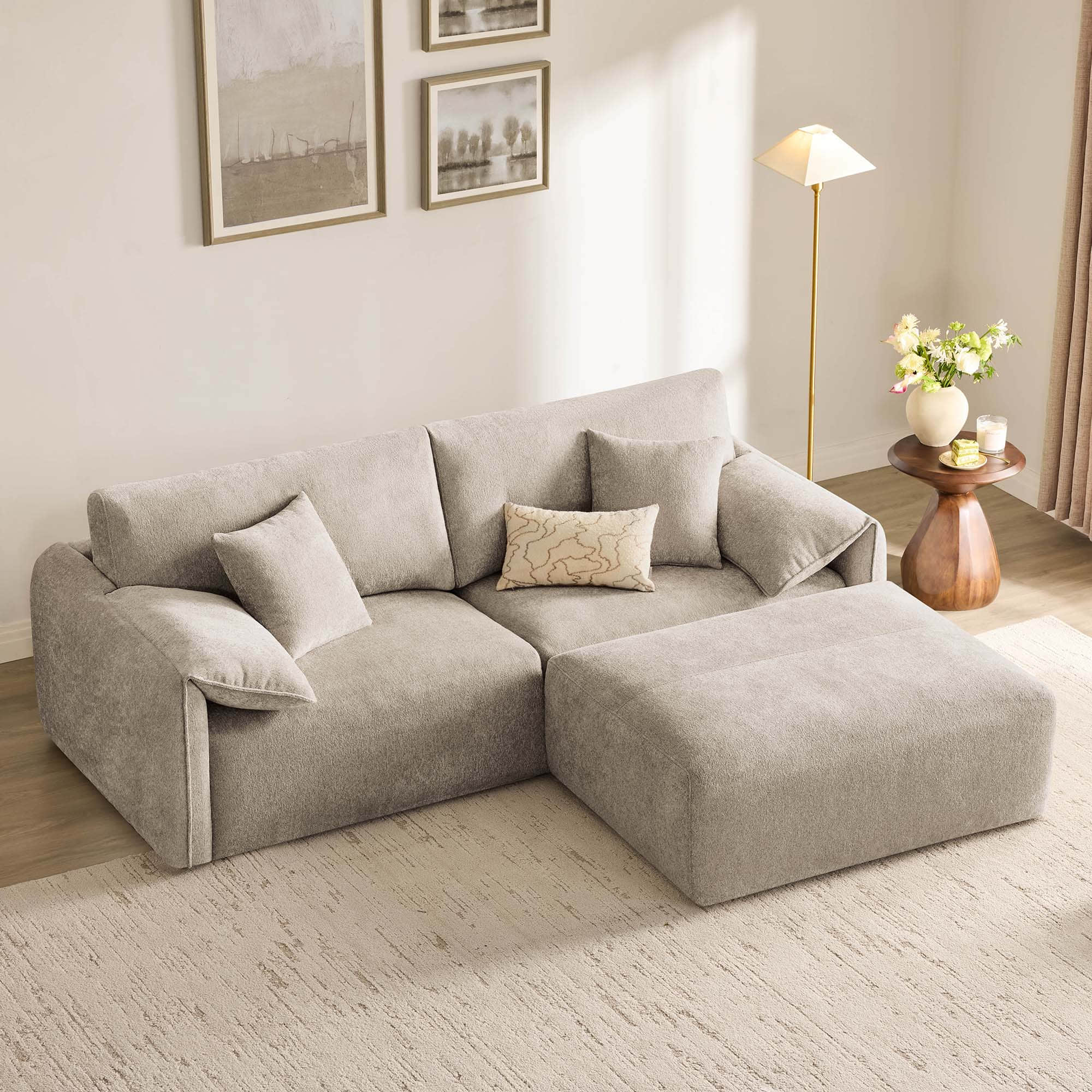 Winsley 3-Seat Sofa with Ottoman, Configurable Pit Sectional