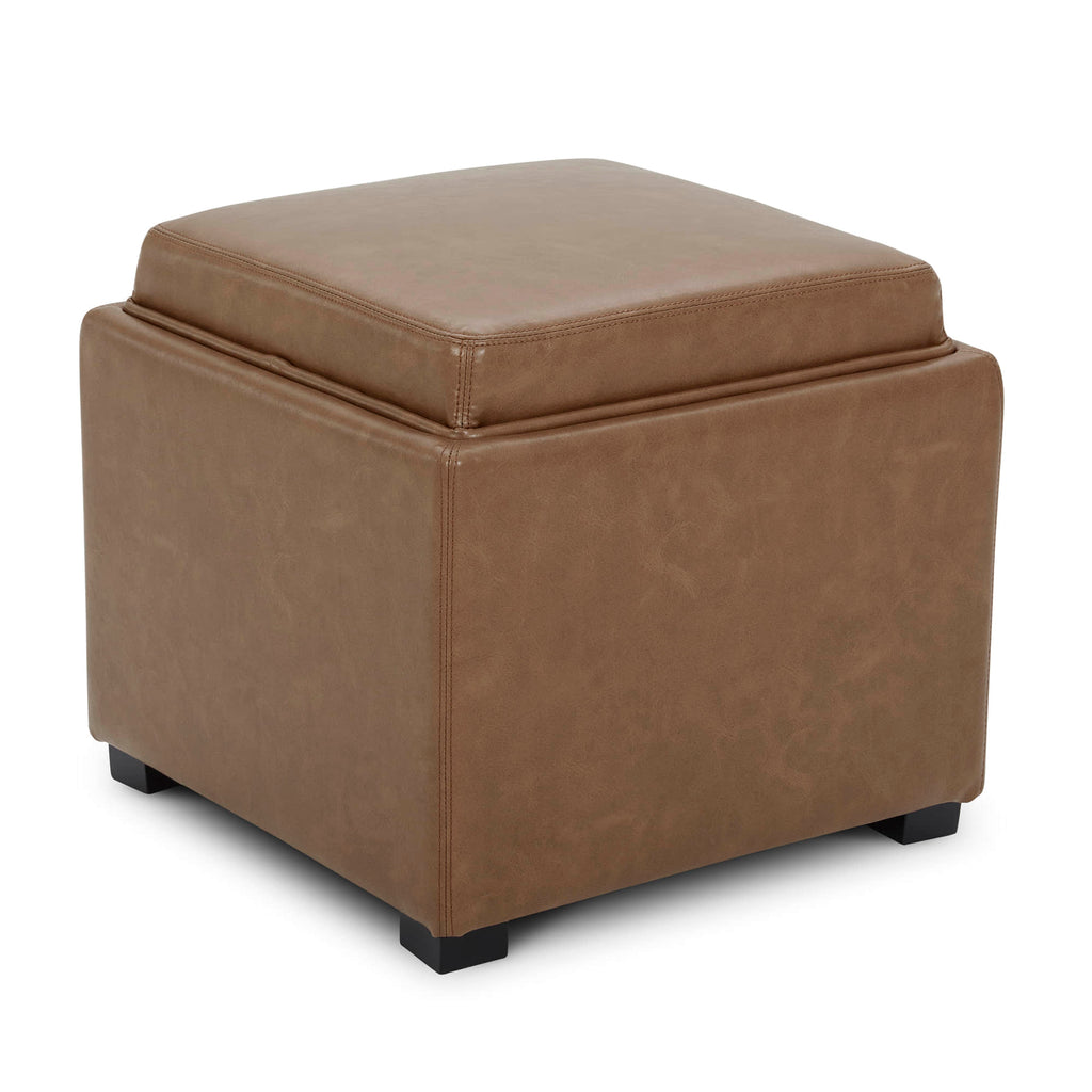 Cube Storage Ottoman - Fabric & Leather