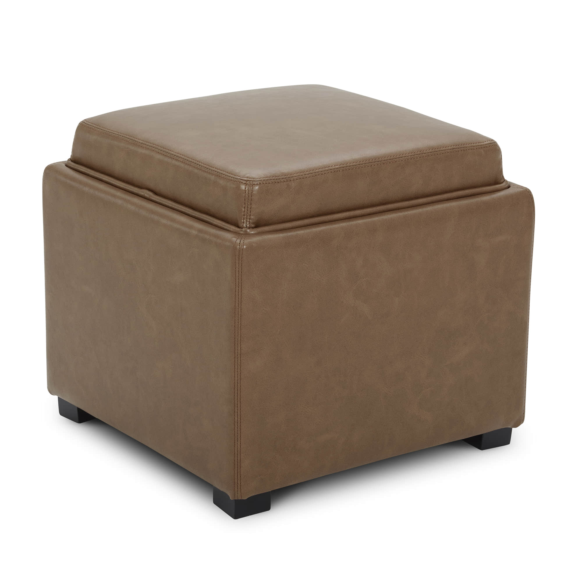 Cube Storage Ottoman - Fabric & Leather