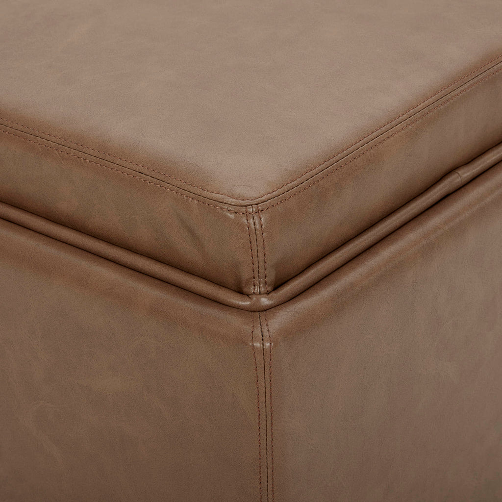 Cube Storage Ottoman - Fabric & Leather