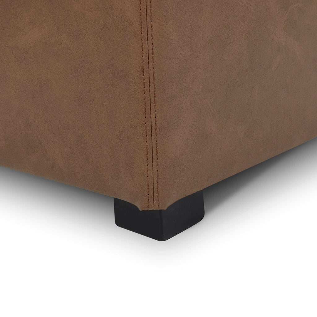 Cube Storage Ottoman - Fabric & Leather