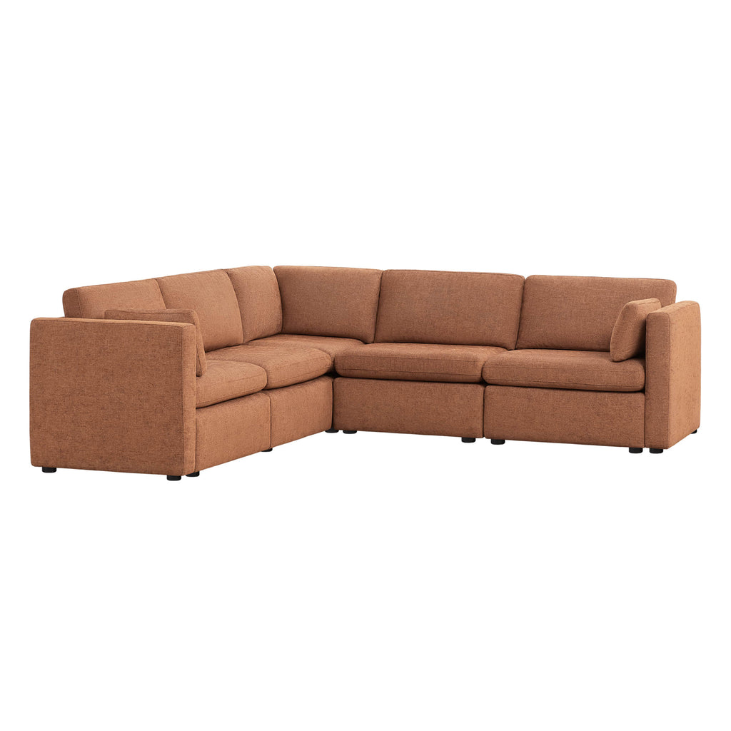 Delaney 5-Seat V Shaped Modular Sofa Chaise