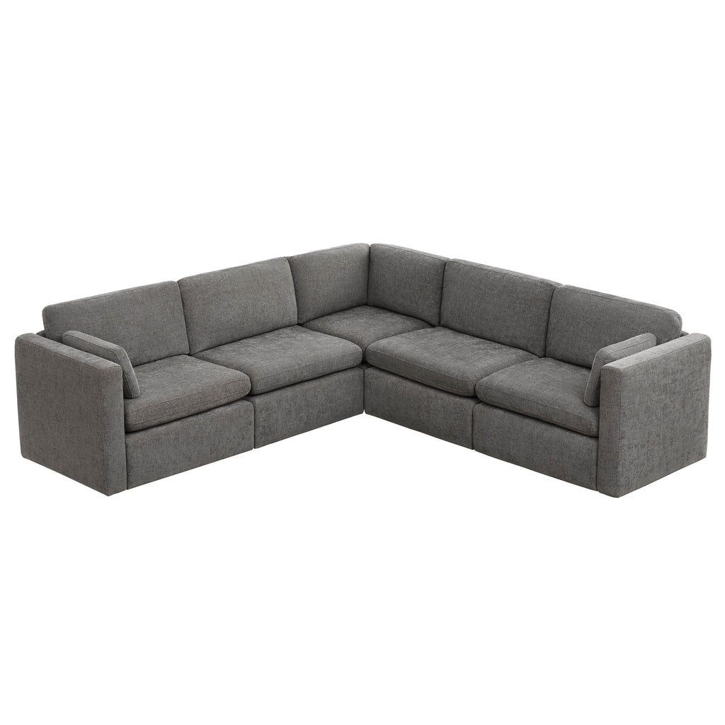 Delaney 5-Seat V Shaped Modular Sofa Chaise