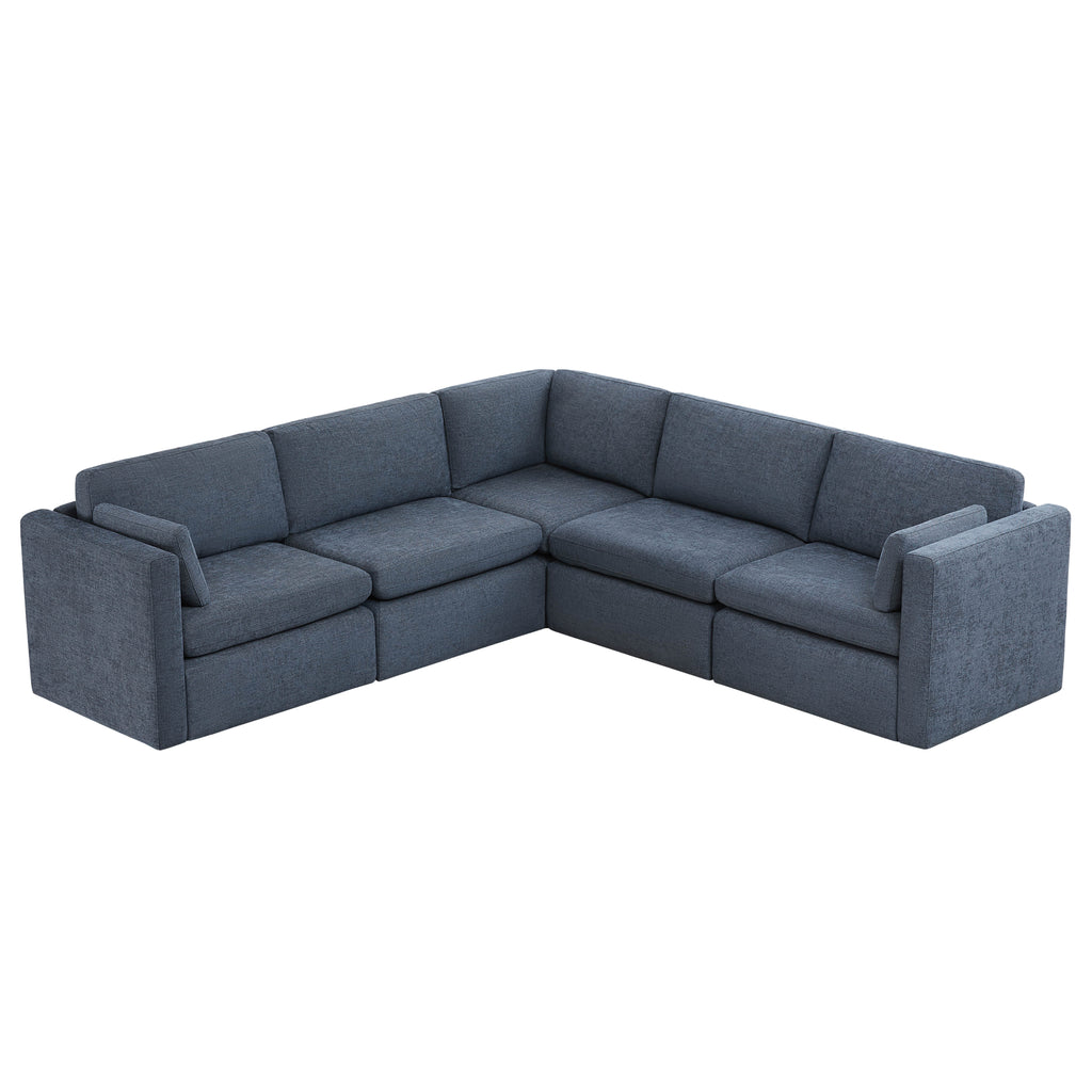 Delaney 5-Seat V Shaped Modular Sofa Chaise
