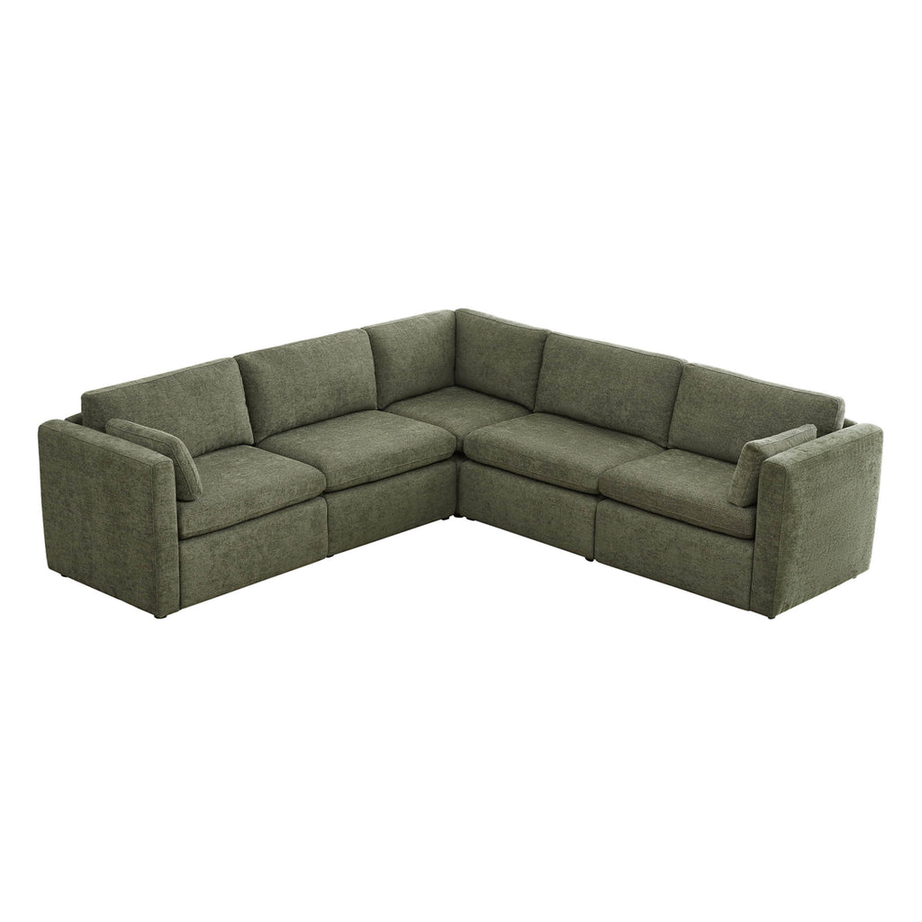 Delaney 5-Seat V Shaped Modular Sofa Chaise