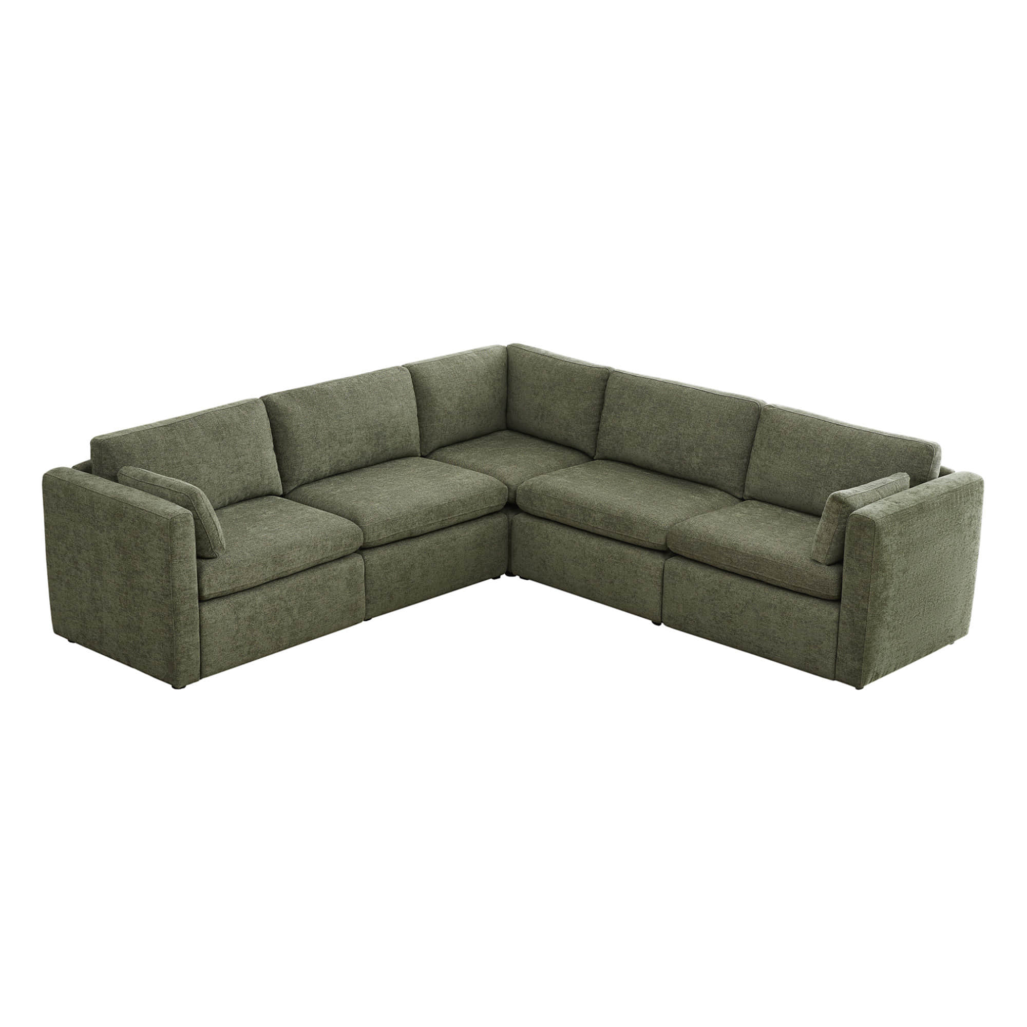 Delaney 5-Seat V Shaped Modular Sofa Chaise