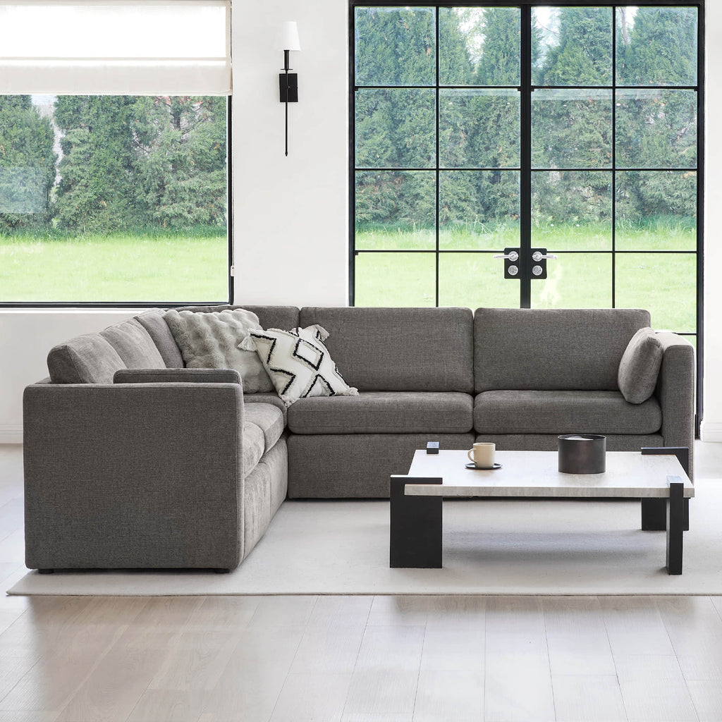 Delaney 5-Seat V Shaped Modular Sofa Chaise