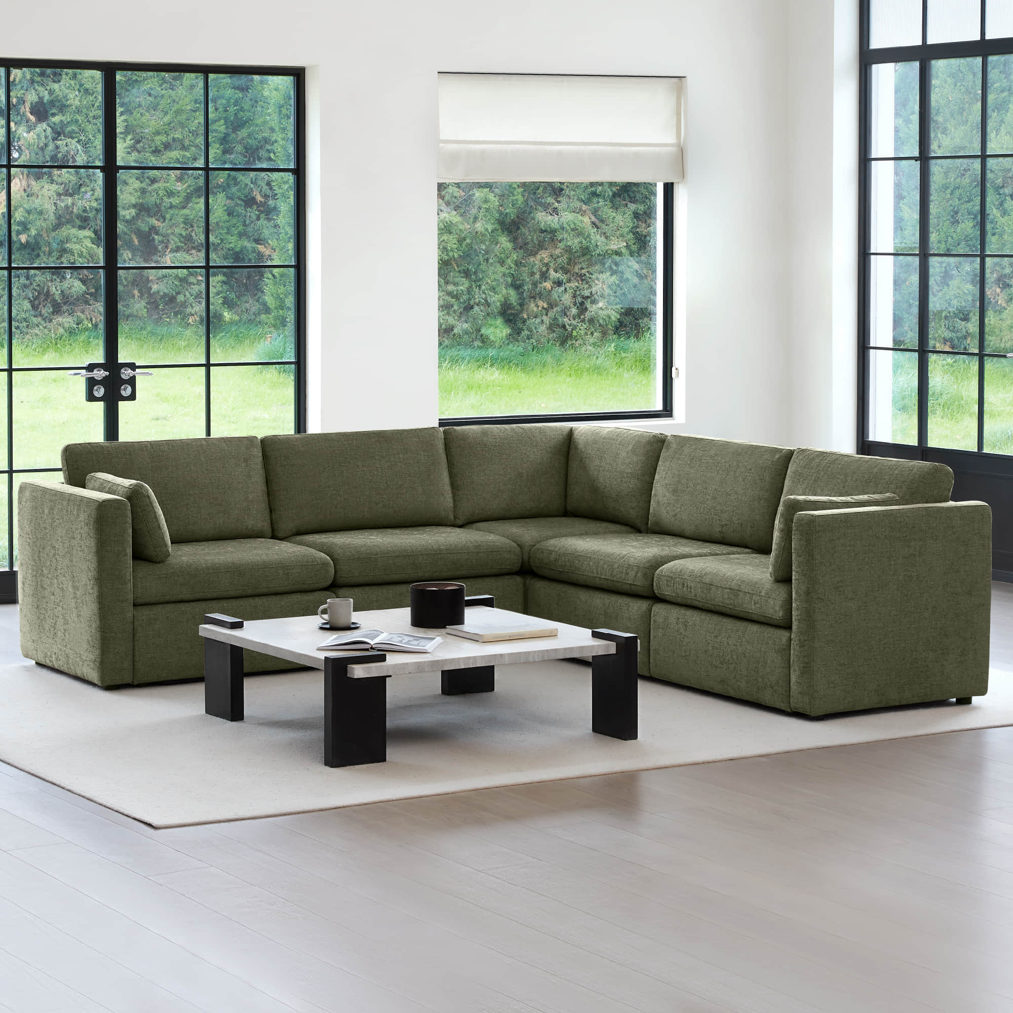Delaney 5-Seat V Shaped Modular Sofa Chaise