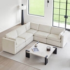 Delaney 5-Seat V Shaped Modular Sofa Chaise