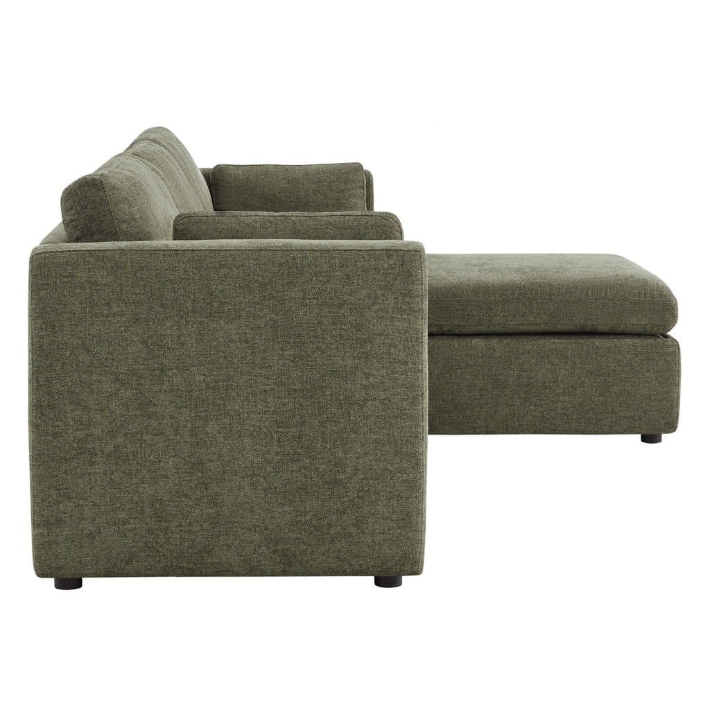 Delaney 4-Seat Modular Sofa Chaise with Storage Ottoman