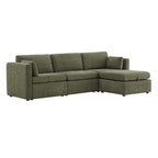 Delaney 4-Seat Modular Sofa Chaise with Storage Ottoman