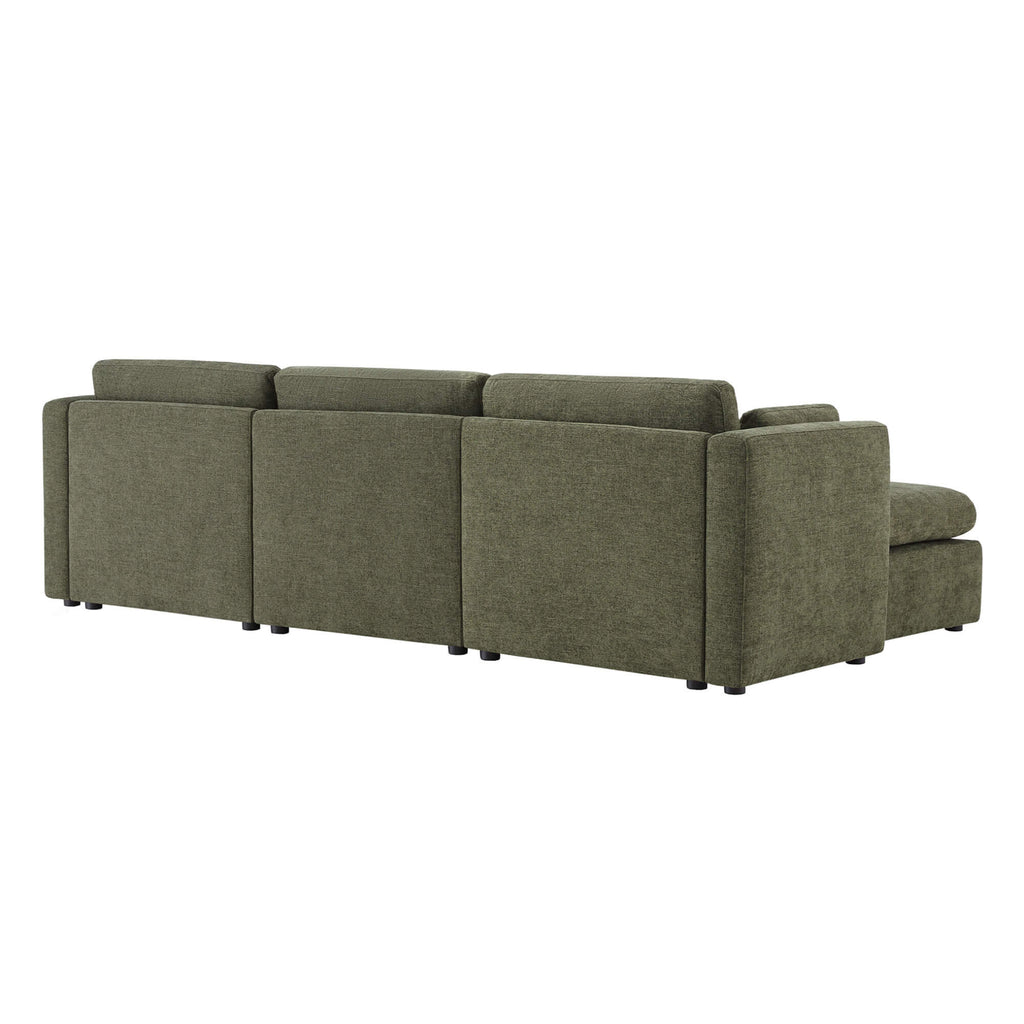 Delaney 4-Seat Modular Sofa Chaise with Storage Ottoman