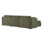 Delaney 4-Seat Modular Sofa Chaise with Storage Ottoman