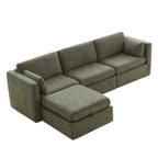 Delaney 4-Seat Modular Sofa Chaise with Storage Ottoman