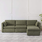 Delaney 4-Seat Modular Sofa Chaise with Storage Ottoman