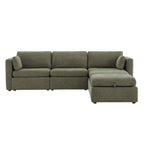 Delaney 5-Seat Modular Sofa Chaise with Storage Ottomans